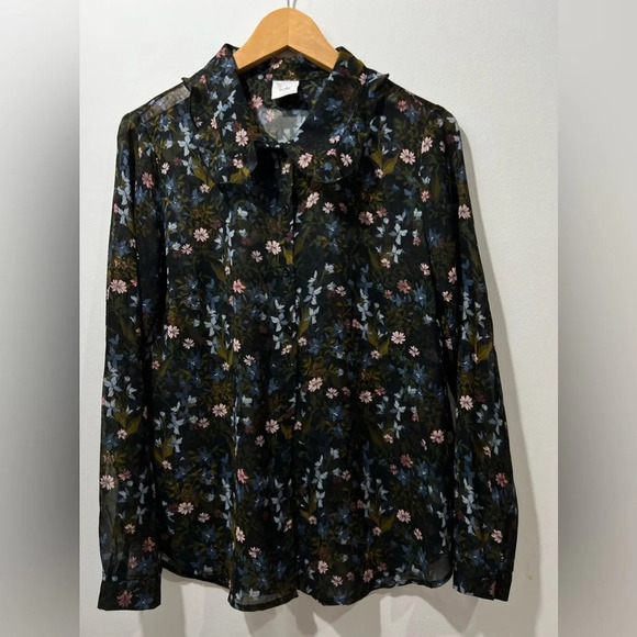 Floral Lace Shirt Size Small - Picture 1 of 7